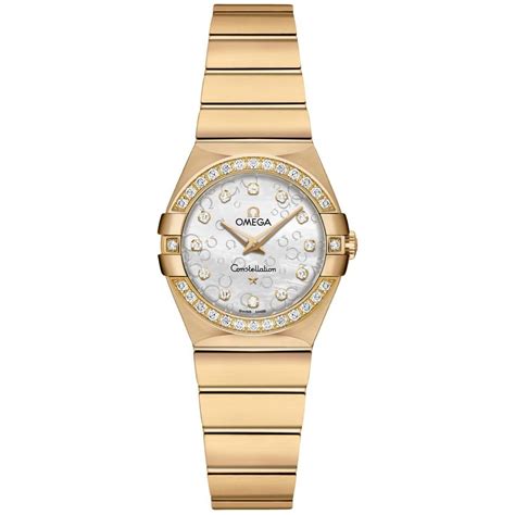 omega gold watch women|omega ladies watches with diamonds.